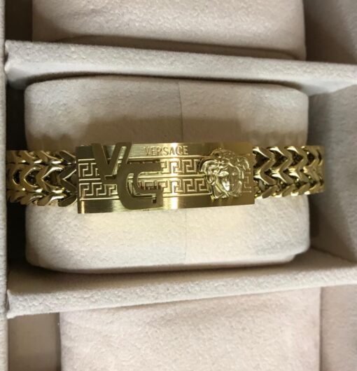 VR Men  stainless steel gold bracelet