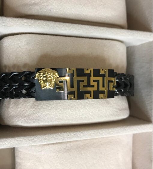 VR Black  Crown Foxtail Bracelet for Men