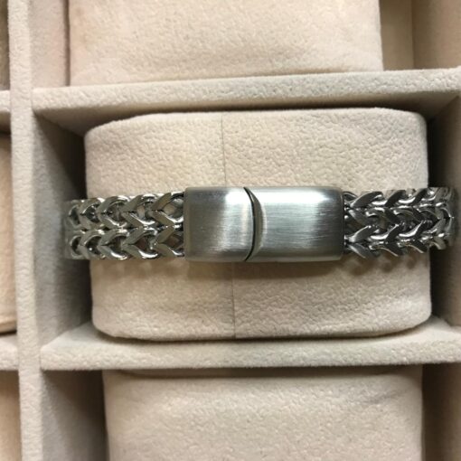 VR Men  stainls steel silver bracelet - Image 2