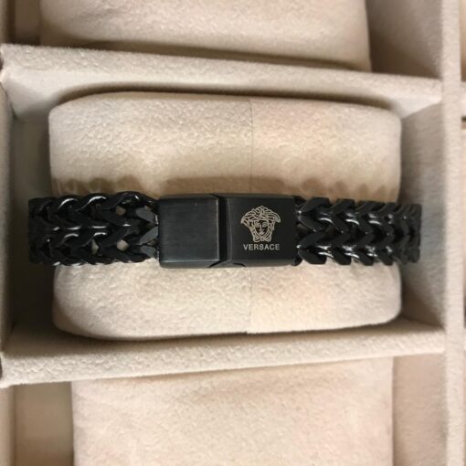 VR Black  Crown Foxtail Bracelet for Men - Image 2
