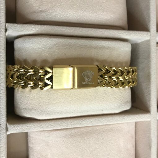 VR Men  stainless steel gold bracelet - Image 2