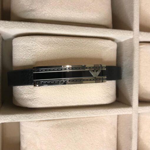 AX Bracelet Men Silver And Black
