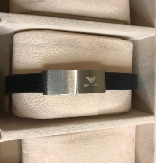 AX Bracelet Men Silver And Black - Image 2