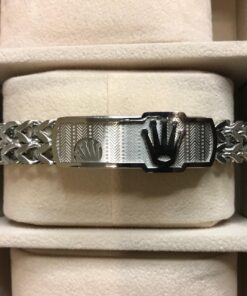 Silver ROLE-X Crown Foxtail Bracelet for Men