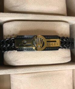 Rolex Stainless Steel Bracelet Zig Zag Chain For Men