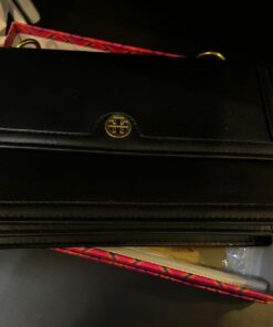 Alternative view of TORY BURCH T Monogram Leather Shoulder Bag in Black