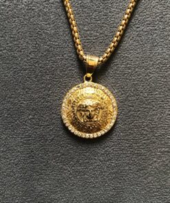 Alternative view of Hiphop Jewelry Stainless Steel Crystal Medusa Pendant Necklace For Men Women