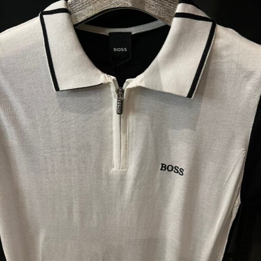 HU BOSS COTTON KNITTED POLO - Image 2
