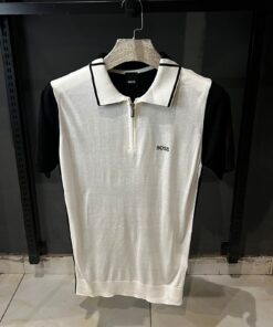 HU BOSS COTTON KNITTED POLO