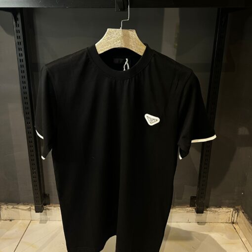 PD Summer New Style Rubber Badge Round Neck Short Sleeve T-Shirt Men's