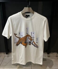 AR White Tiger Print Oversized T Shirt