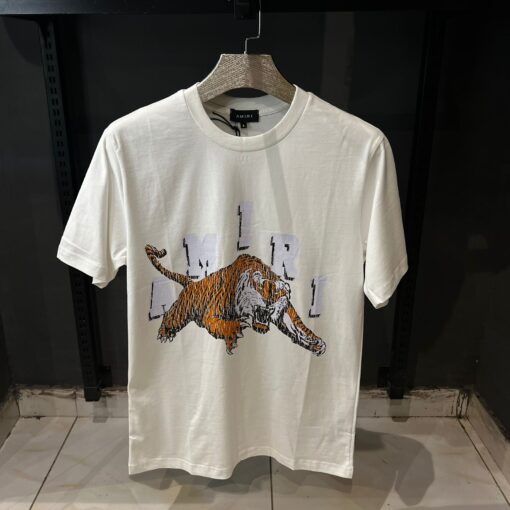 AR White Tiger Print Oversized T Shirt