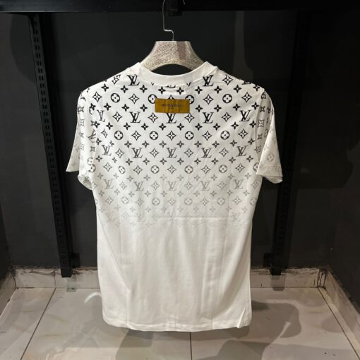 Louis V Men White T Shirt All Over Black Print - Image 2