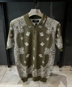 AR knitted- Bandana Short Sleeve Polo Shirt