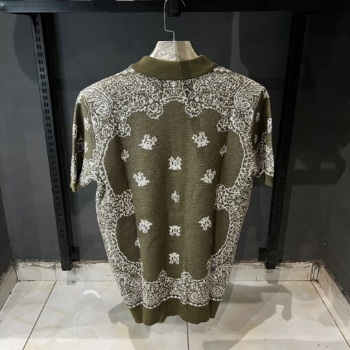 AR knitted- Bandana Short Sleeve Polo Shirt - Image 3