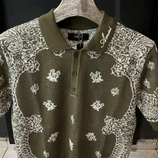 AR knitted- Bandana Short Sleeve Polo Shirt - Image 2