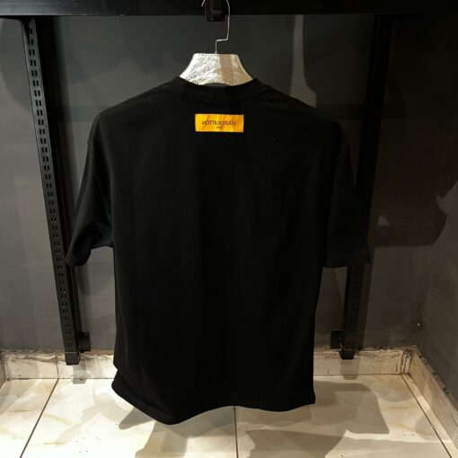 Louis V Black T Shirt With monogram Patches - Image 2
