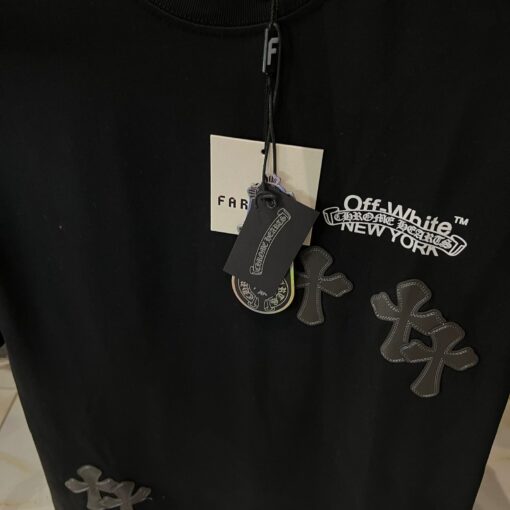 OFFW CHROME HEARTS T SHIRT BLACK - Image 3