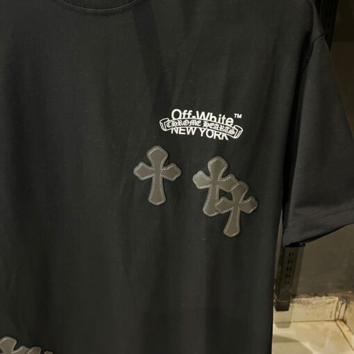 OFFW CHROME HEARTS T SHIRT BLACK - Image 4