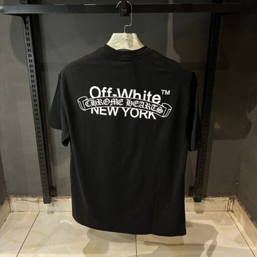 OFFW CHROME HEARTS T SHIRT BLACK - Image 5