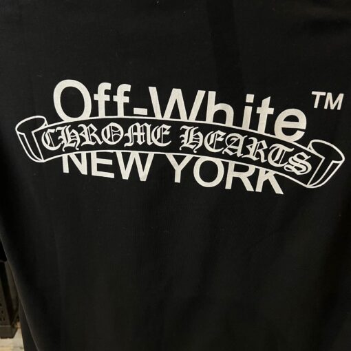 OFFW CHROME HEARTS T SHIRT BLACK - Image 6