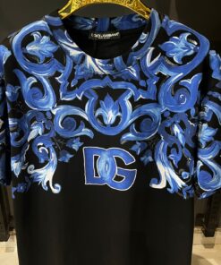 Alternative view of DG Majolica Print Cotton Black T Shirt