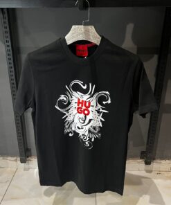 HU Black T-shirt Stacked Relaxed Fit