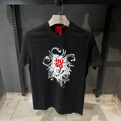 HU Black T-shirt Stacked Relaxed Fit