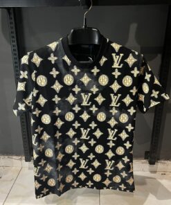 LOUIS V ALL OVER BROWN PRINTED SHIRT