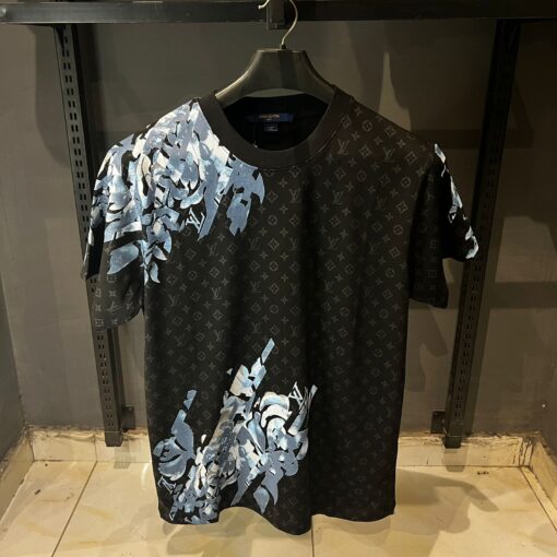 Louis V Tapestry Monogram Black T Shirt