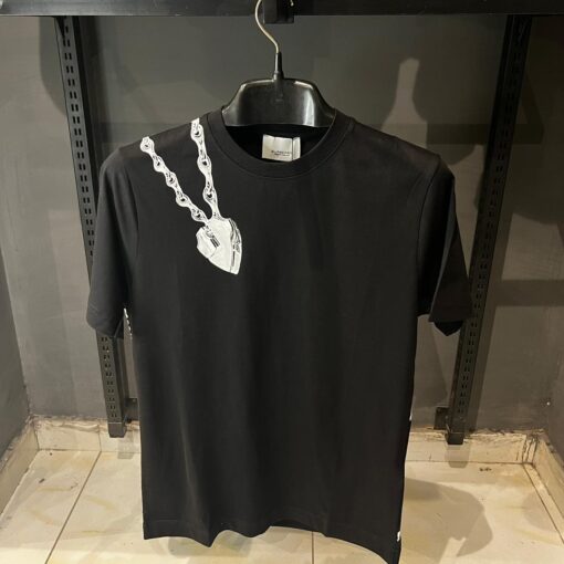 BR Mens Black Chain Print TShirt - Image 2