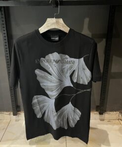 AX Mens Grey Jersey T Shirt With Stylised Flower Print