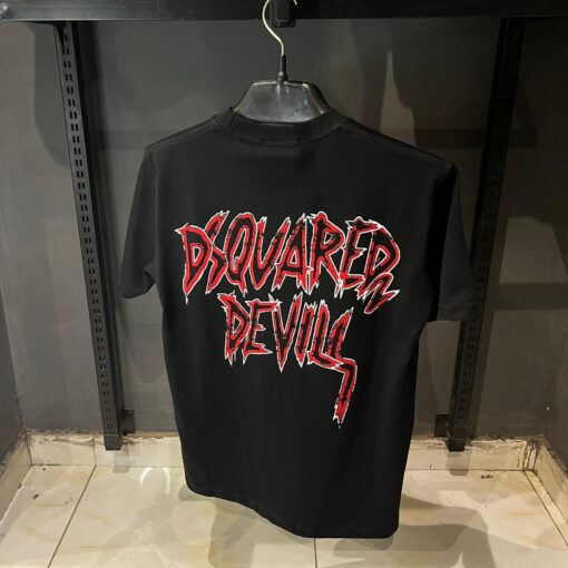 DSQ Black Devil Print T Shirt - Image 4
