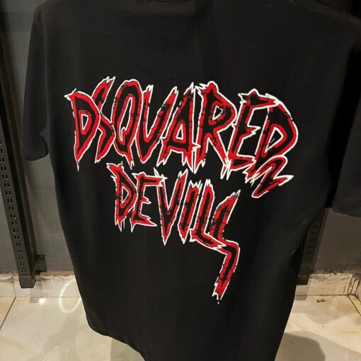 DSQ Black Devil Print T Shirt - Image 3
