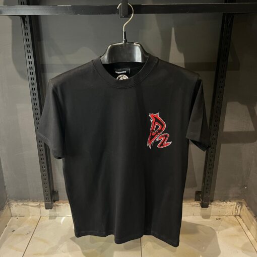 DSQ Black Devil Print T Shirt