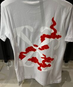 Alternative view of Off-White Black Bubble Font Over Sized White T-Shirt
