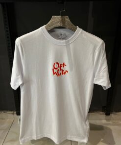 Off-White Black Bubble Font Over Sized White T-Shirt