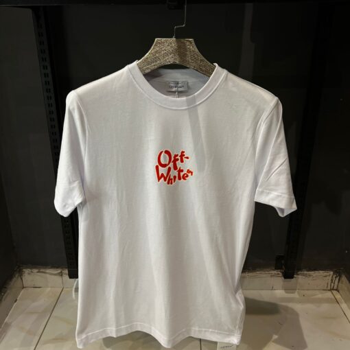 Off-White Black Bubble Font Over Sized White T-Shirt