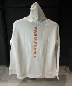 Alternative view of BB Maison Wide Fit White Hoodie in Fleece