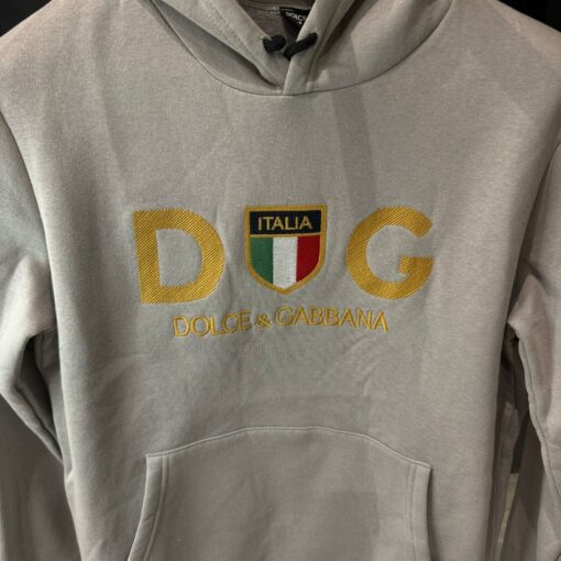 DG Italia Print Cotton Hoodie In Bianco - Image 2