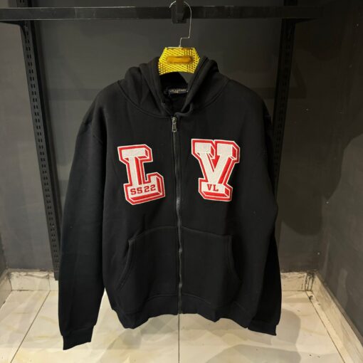 Louis V Graphic Intarsia Cotton Hoodie