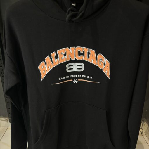BB Maison Wide Fit Black Hoodie in Fleece - Image 2