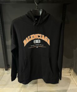 BB Maison Wide Fit Black Hoodie in Fleece