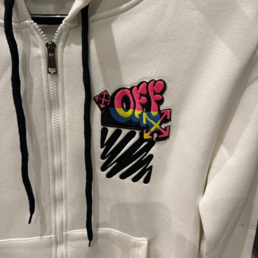 OFFW Mix White Over Sized Hoodie - Image 2