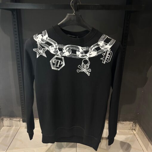 Philipp P chain print cotton Sweatshirt