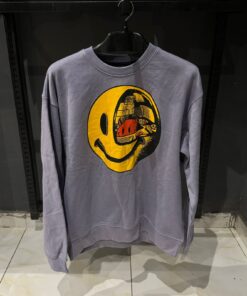 MARKETE YELLOW SMILEY PRINT CLASSIC CREWNECK SWEATSHIRT (ORIGINAL)