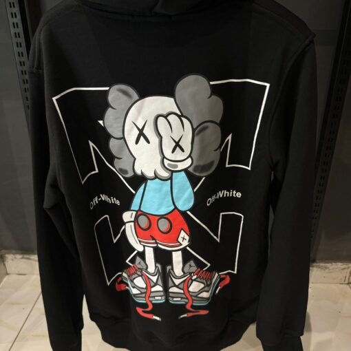 OFFW Kaws x Uniqlo UT Graphic Black Hoodie - Image 3