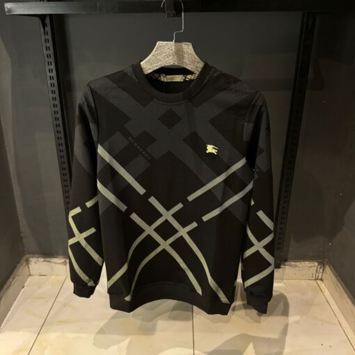 Burberry TShirt Mens Black Cotton With Geometric Print