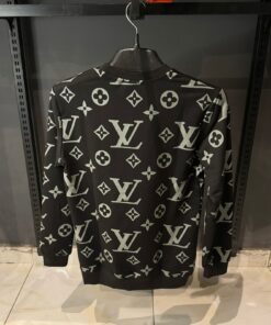 Alternative view of Louis V Full Monogram Jacquard Crewneck Sweatshirt Black