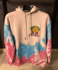 MARKET GRAY HOODIE BLUE PINK PRINT